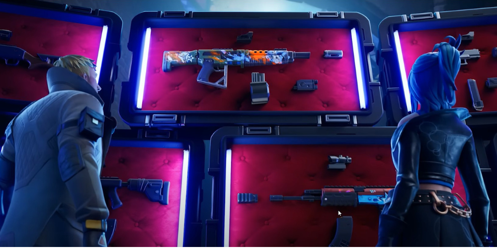 Weapon selection in Fortnite